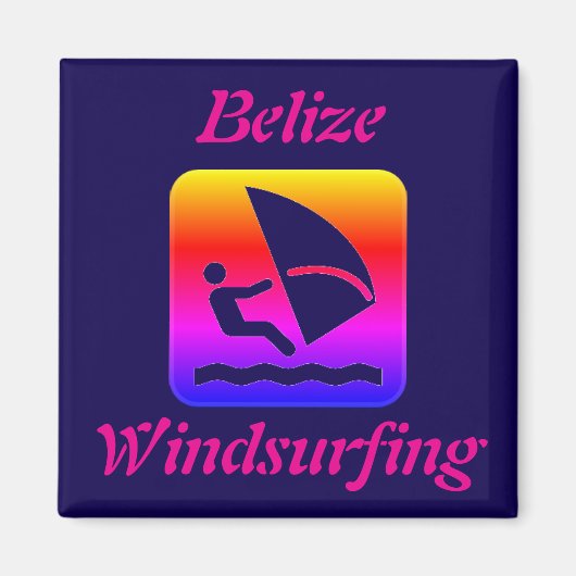 Belize Windsurfing Rainbow (Long Caye) Magneet (Voorkant)
