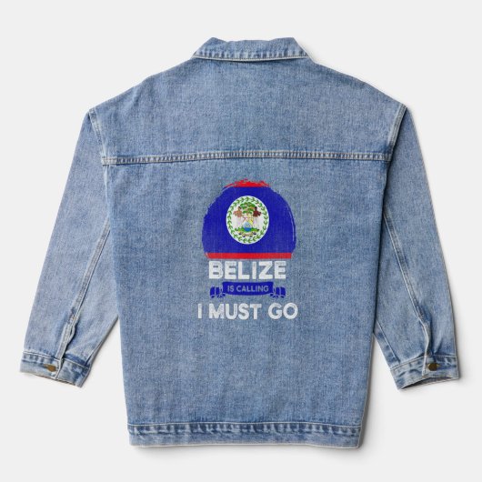 Belize zegt dat ik moet gaan naar Belizeans vlag H Denim Jacket (Achterkant)
