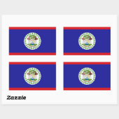 Belizeaanse vlag rechthoekige sticker (Vel)