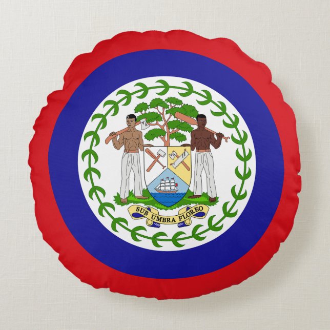 Belizeaanse vlag rond kussen (Voorkant)