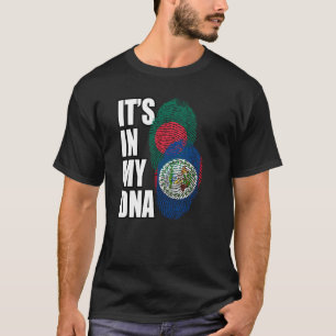 Belizean en Bangladesh Mix DNA Flag Heritage T-shirt