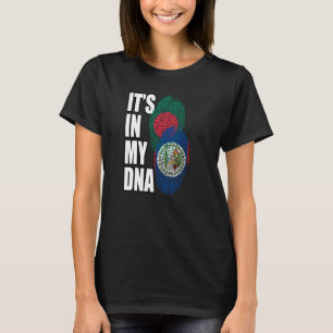 Belizean en Bangladesh Mix DNA Flag Heritage T-shirt