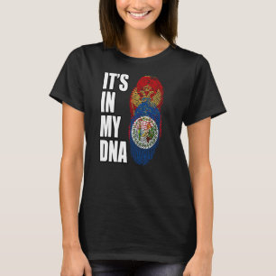 Belizean en Montenegrin Mix DNA-werelderfgoedvlag T-shirt