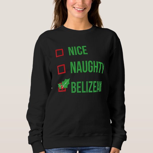 Belizean Grappige Belize Pyjama Kerstmis Trui (Voorkant)