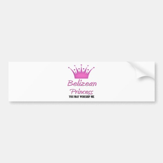 Belizean Princess Bumpersticker (Voorkant)