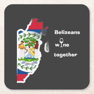 Belizeanen Drinken Samen T-shirt Vierkante Kartonnen Onderzetter