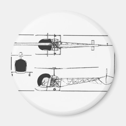 Bell 47 Helikopter Magneet (Voorkant)