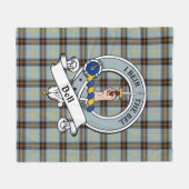 Bell Clan Badge Tartan Pset Fleece Deken (Voorkant (Horizontaal))