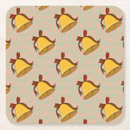 Bell en Bow Vierkante Kartonnen Onderzetter