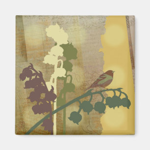 Bell Flower Bird Design Magnet Magneet