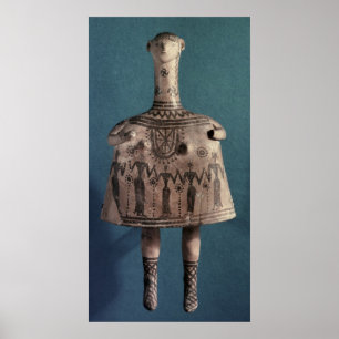 Bell idol, uit Thebes, Boeotia, c.700 BC Poster