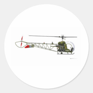 Bell OH-13 Sioux Ronde Sticker