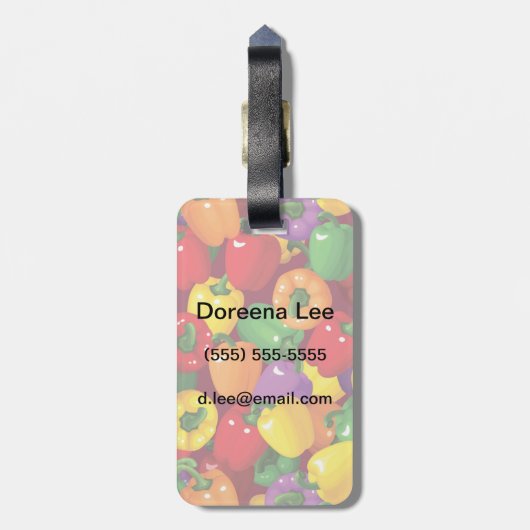 Bell Pepper Patroon Bagagelabel (Achterkant verticaal)