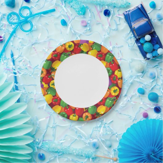 Bell Pepper Patroon Papieren Bordje (Feest)