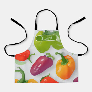 Bell pepper Waterverf Kleurrijke Gepersonaliseerde Schort