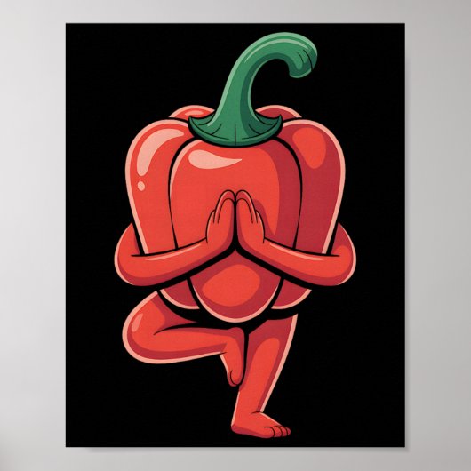 Bell Pepper Yoga  Poster (Voorkant)