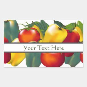 Bell Peppers en Tomaten Rechthoekige Sticker