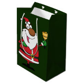 Bell Ringing Black Santa Claus Medium Cadeauzakje (Achterkant Gekanteld)