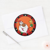 Bell Ringing Black Santa Claus Ronde Sticker (Envelop)