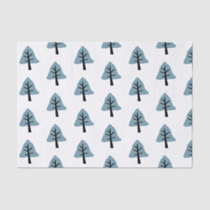 Bell Tree Pattern Simple Pastel Blue Holiday Tissuepapier