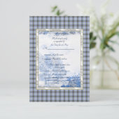 Bell van Borders Tartan RSVP Kaartje (Staand voorkant)