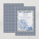Bell van Borders Tartan RSVP Kaartje (Voorkant / Achterkant)
