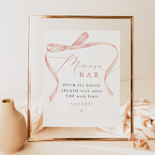 BELLA Blush Bow Ze bindt de knoop Mimosa Bar Poster