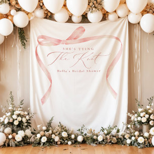 BELLA Blush Bow Ze is de knoop Vrijgezellenfeest b Wandkleed
