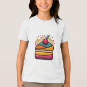 Bella + Canvas Jeugd Tri-Blend Taart Ontwerp Tri-Blend Shirt (Voorkant)