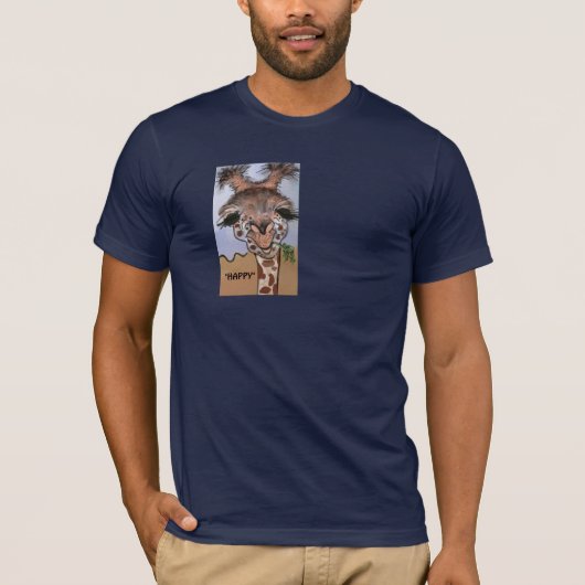 Bella Canvas mannen shirt Giraffe (Voorkant)