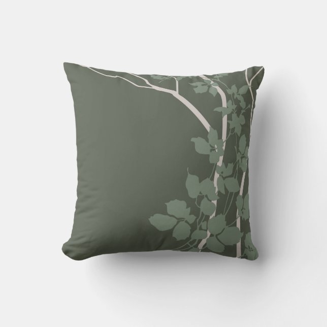 Bella Cherry Blossom | grijze nevel voor donkergri Kussen (Voorkant)