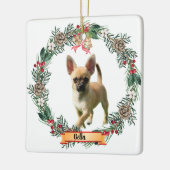 Bella Chihuahua Dog Photo Personalized Ceramic  Keramisch Ornament (Links)