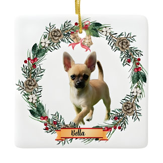 Bella Chihuahua Dog Photo Personalized Ceramic  Keramisch Ornament