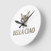 Bella Ciao Fox Wall Clock – Bold Minimalist Design Ronde Klok (Hoek)