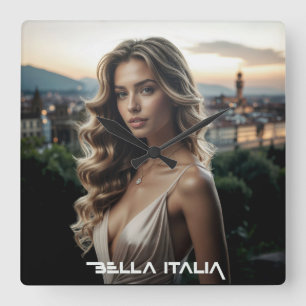 BELLA ITALIA - LIEFDE UIT ITALIË VIERKANTE KLOK