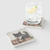  Bella-Roos Stenen Onderzetter (Zijkant)