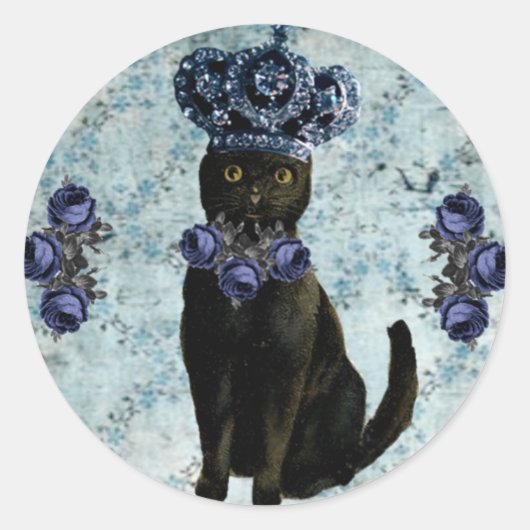 Bella Zwart Kat Sticker Seal Label (Voorkant)
