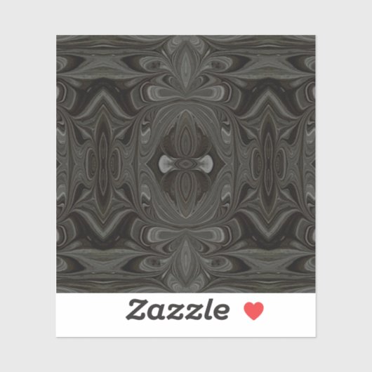Belladonna Abstract Black and Gray Fluid Art Sticker (Vel)