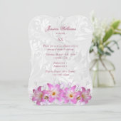  Belladonna Lilies & Damask Verjaardagsfeest Kaart (Staand voorkant)