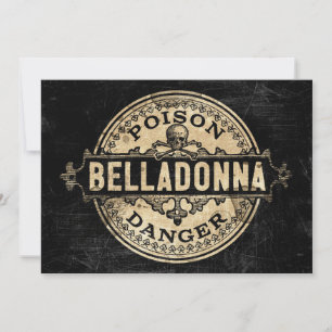 Belladonna stijl Vergiftigelabel Aankondiging