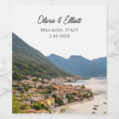 Bellagio bruiloft gunst Italië gepersonaliseerd Wijn Etiket (Enkel label)