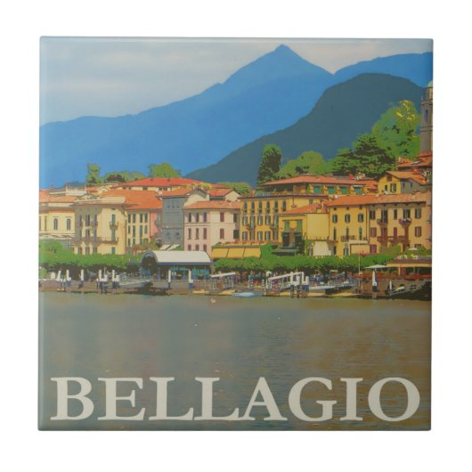 Bellagio Italië Poster Keramische Tegel Tegeltje (Voorkant)