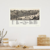 Bellaire, OH Panoramic Map - 1882 Poster (Keuken)