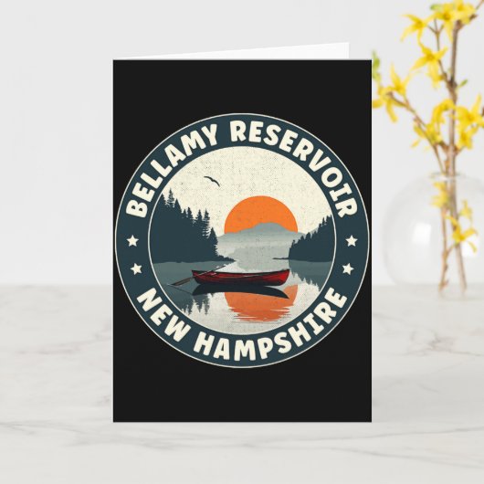 Bellamy Reservoir New Hampshire Sunset T Shirt Kaart (Gele Bloem)