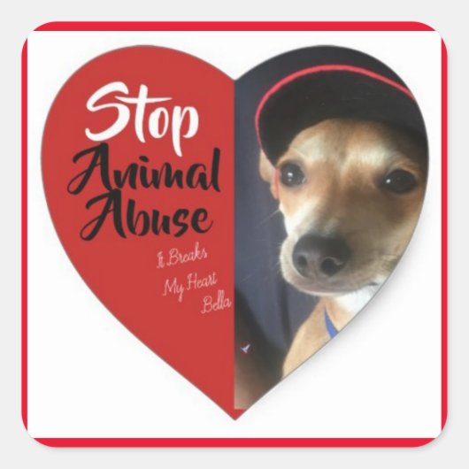 BELLA'S STOP ANIMAL ABUSE STICKER (Devant)