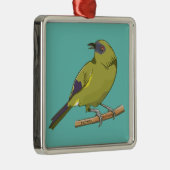 Bellbird Korimako NZ vogel Metalen Ornament (Rechts)