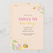 Belle 1ère invitation pastel beeday (Devant / Derrière)