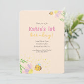 Belle 1ère invitation pastel beeday (Debout devant)