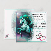 Belle 3D Spirit Pony24 Carte de remerciements d'an (Devant / Derrière)