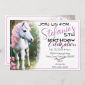 Belle 3D Spirit Pony 17 Anniversaire Invitation (Devant / Derrière)